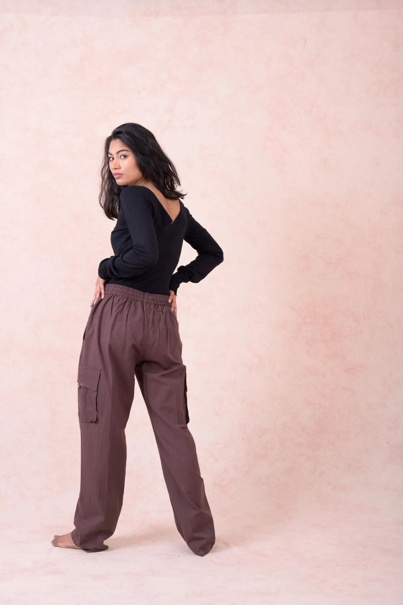 Solid Cargo Pants