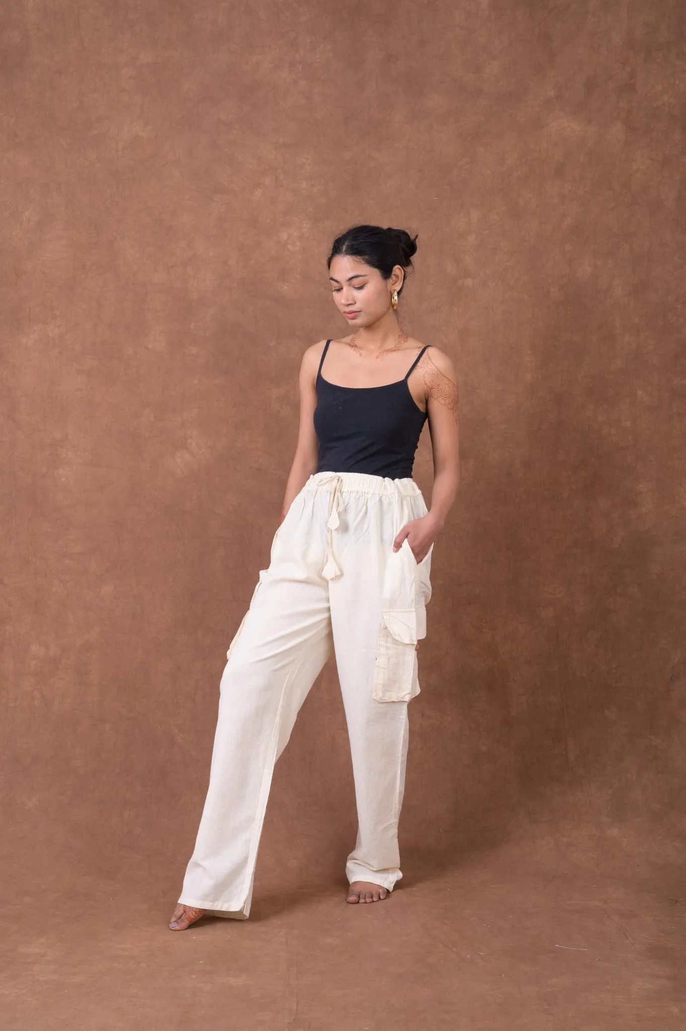 Solid Cargo Pants