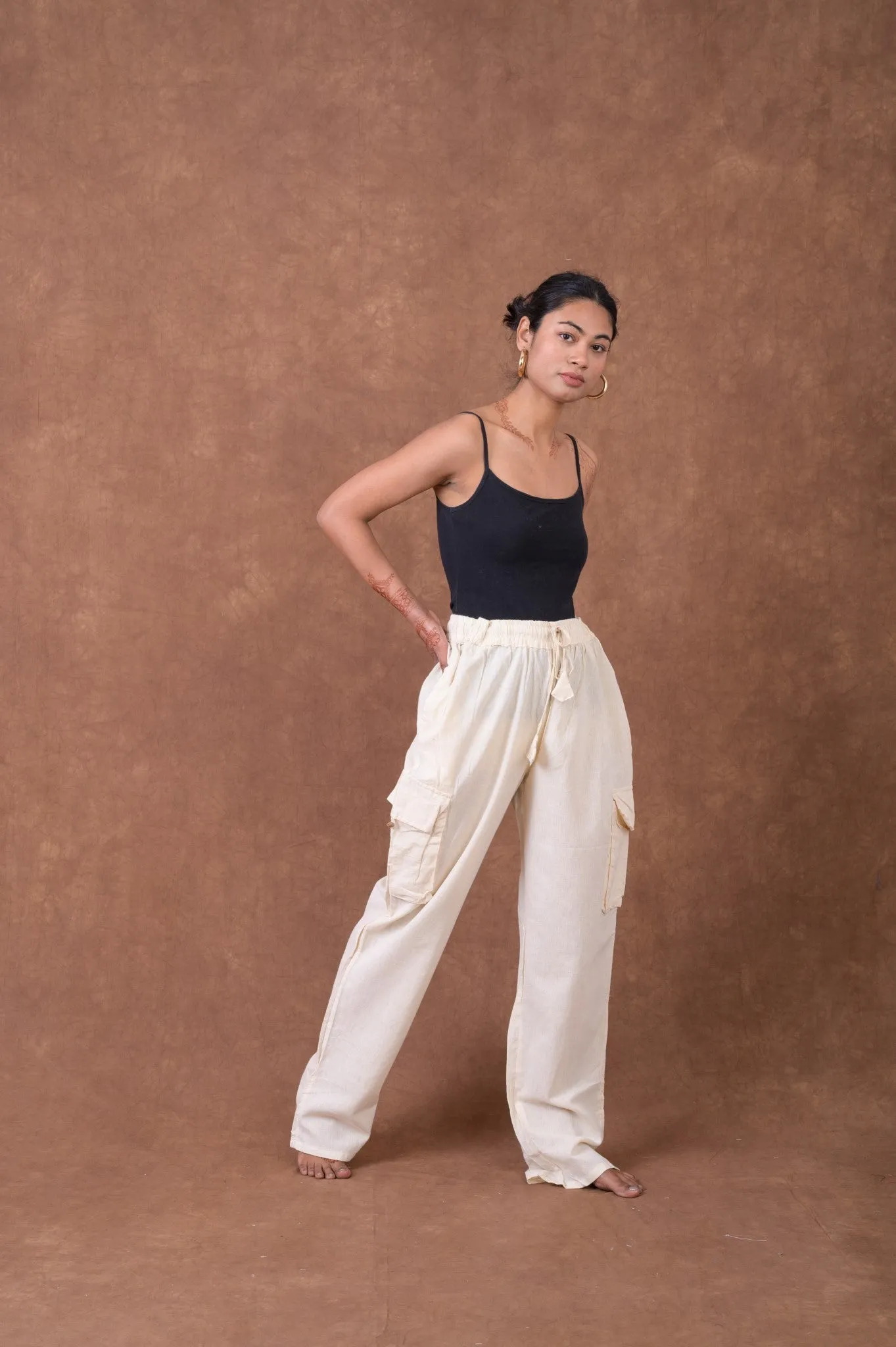 Solid Cargo Pants