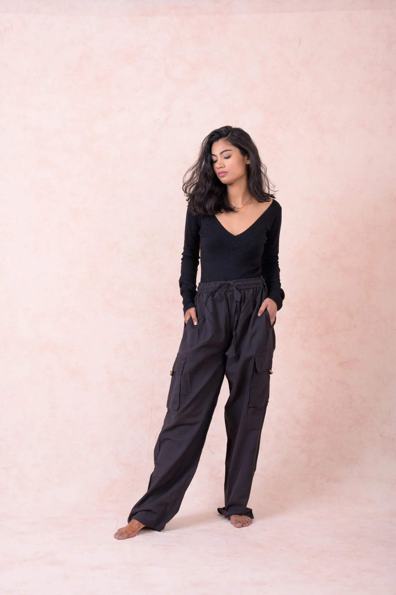 Solid Cargo Pants
