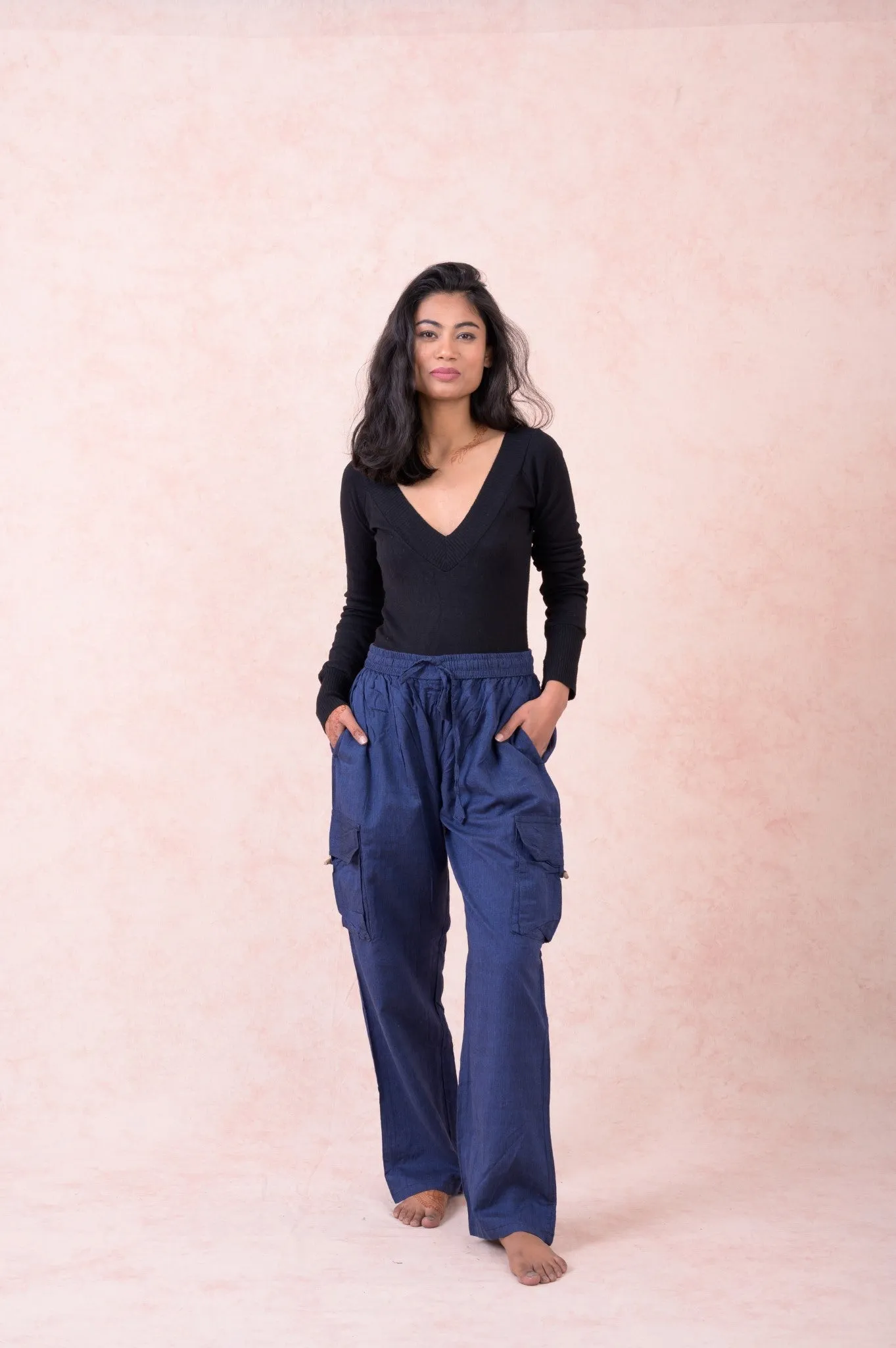 Solid Cargo Pants