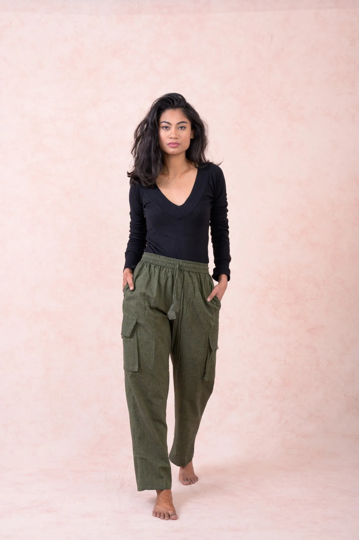 Solid Cargo Pants