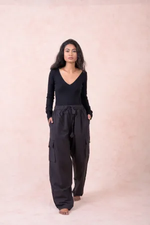 Solid Cargo Pants