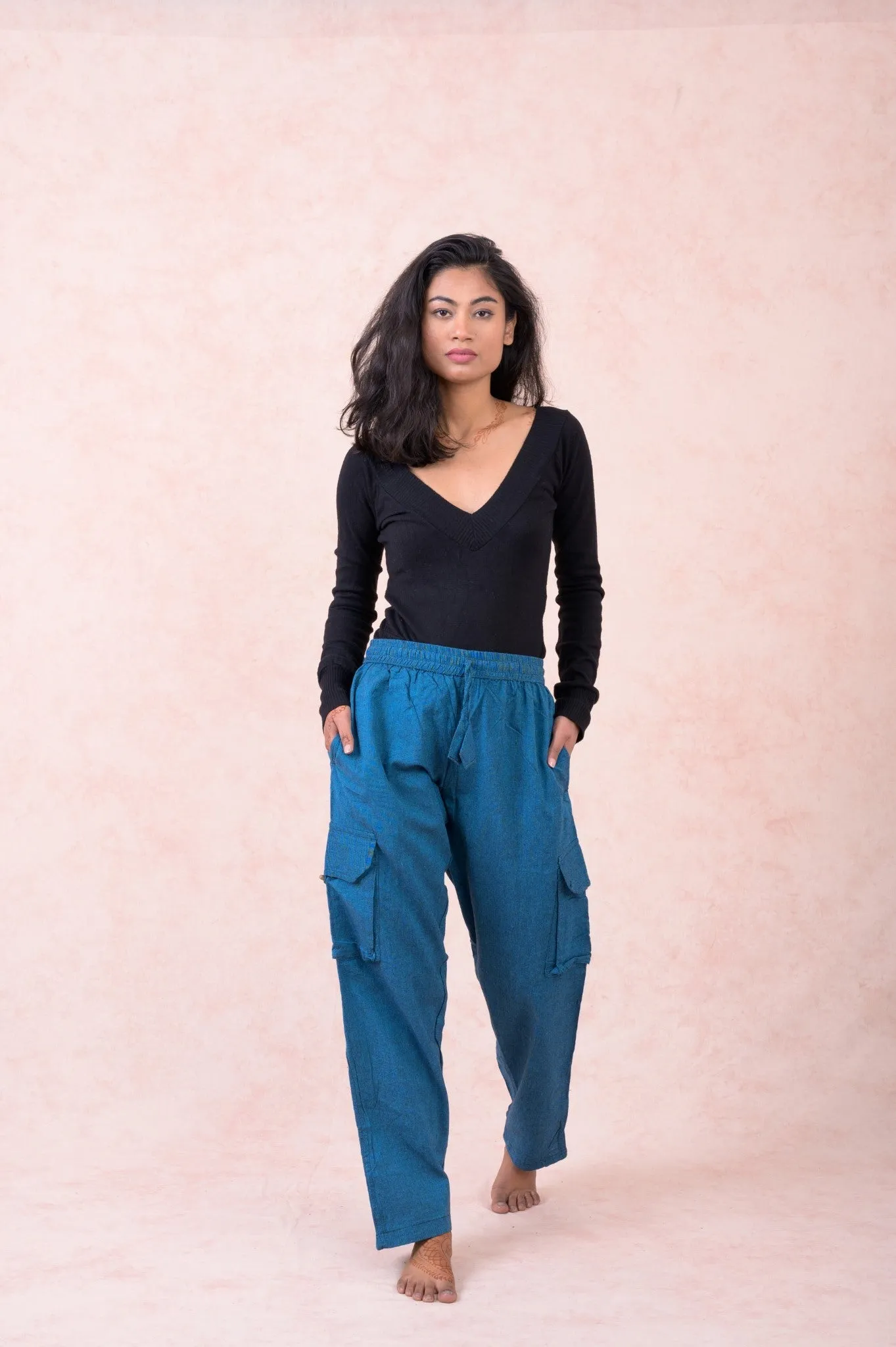Solid Cargo Pants