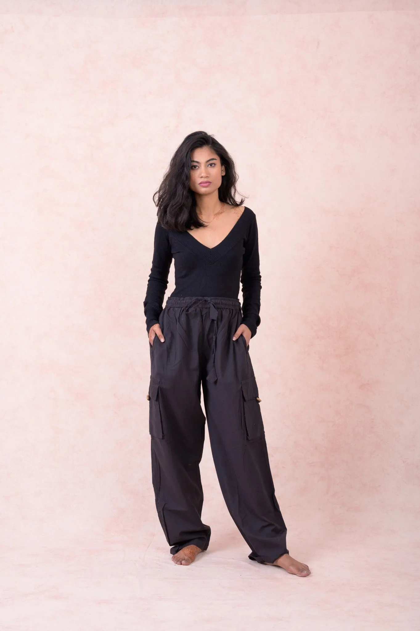 Solid Cargo Pants