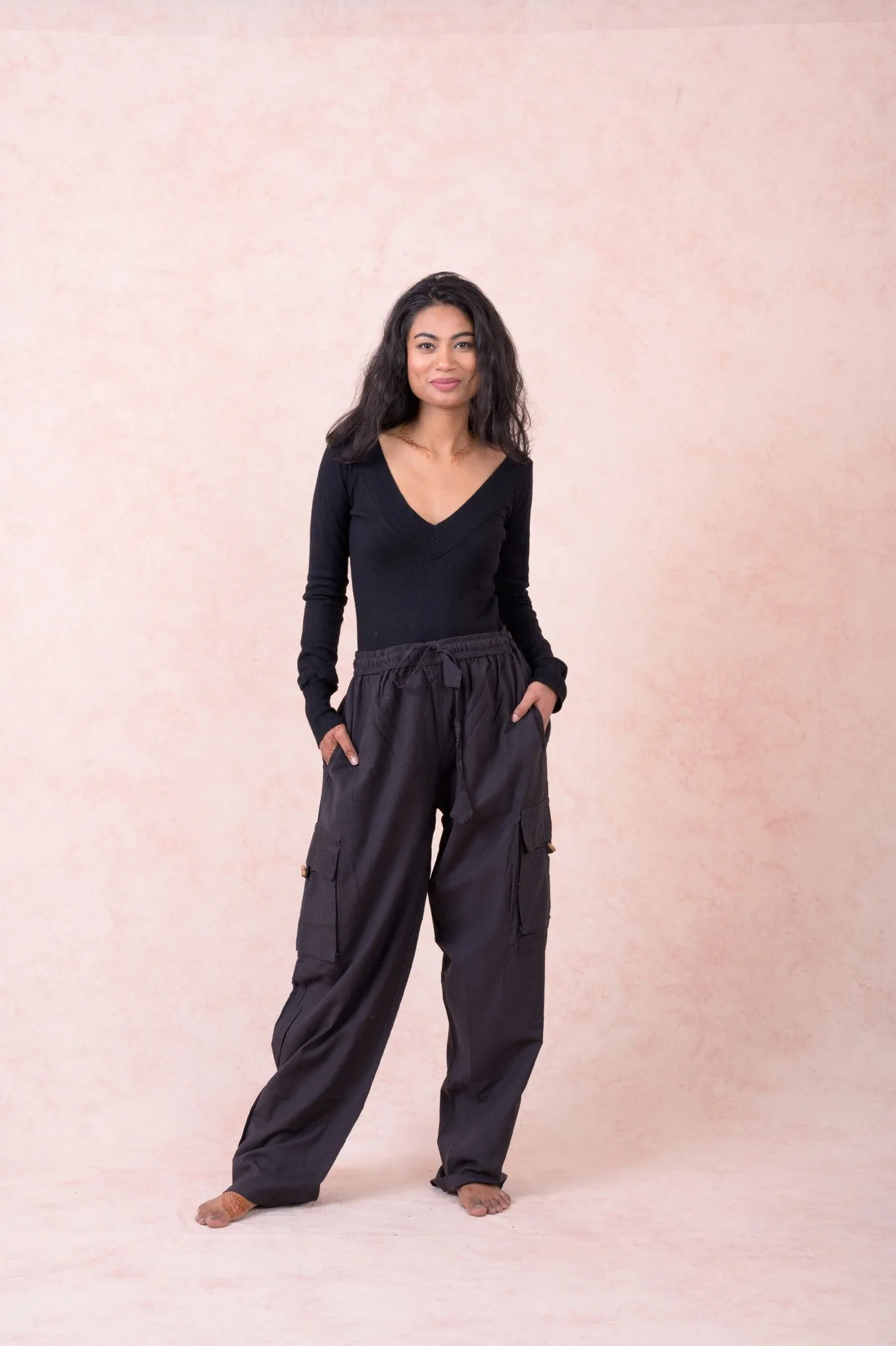 Solid Cargo Pants