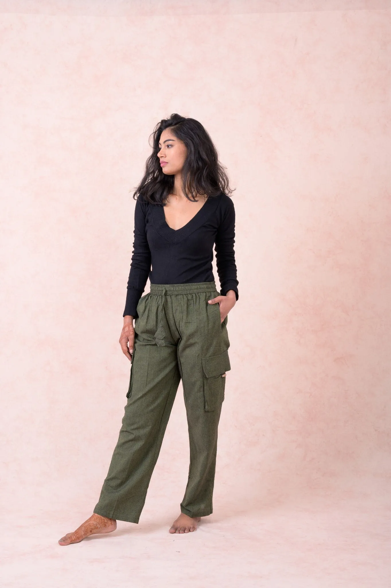 Solid Cargo Pants