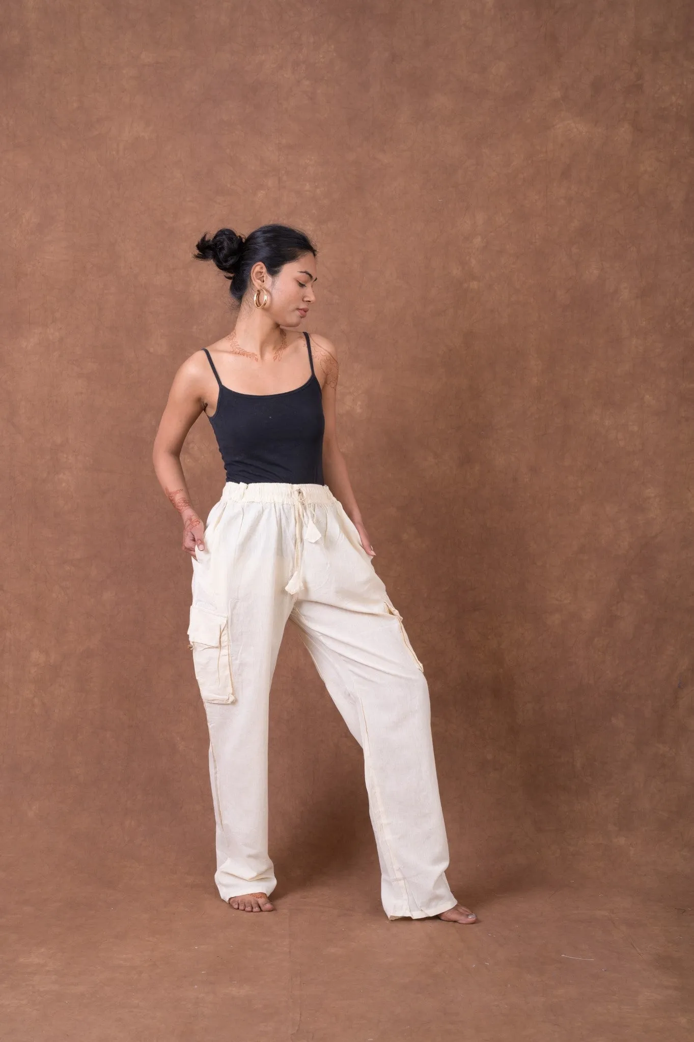 Solid Cargo Pants