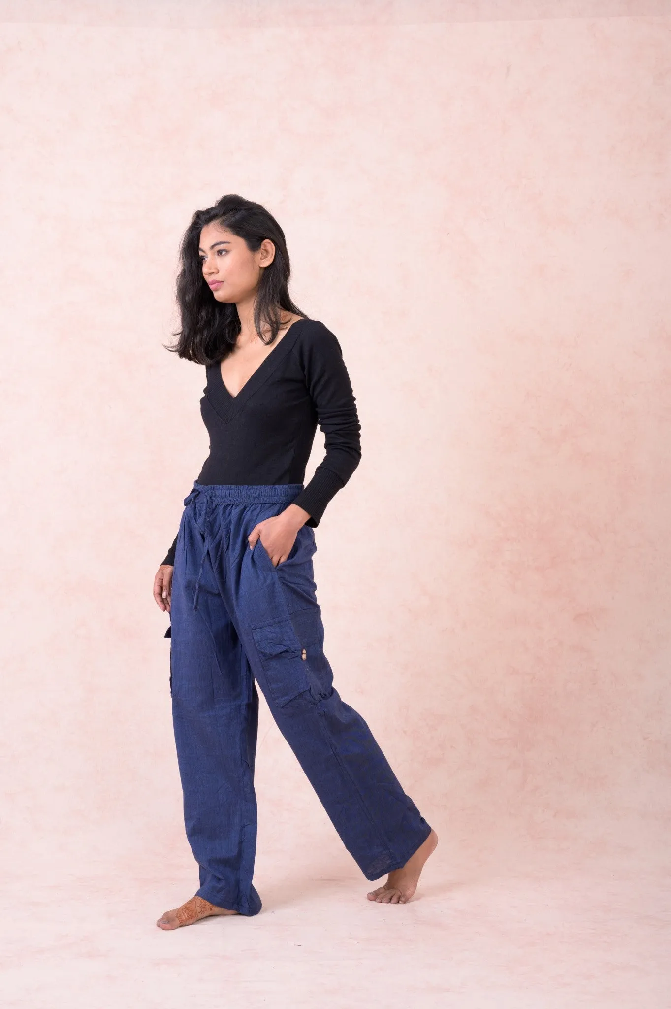Solid Cargo Pants