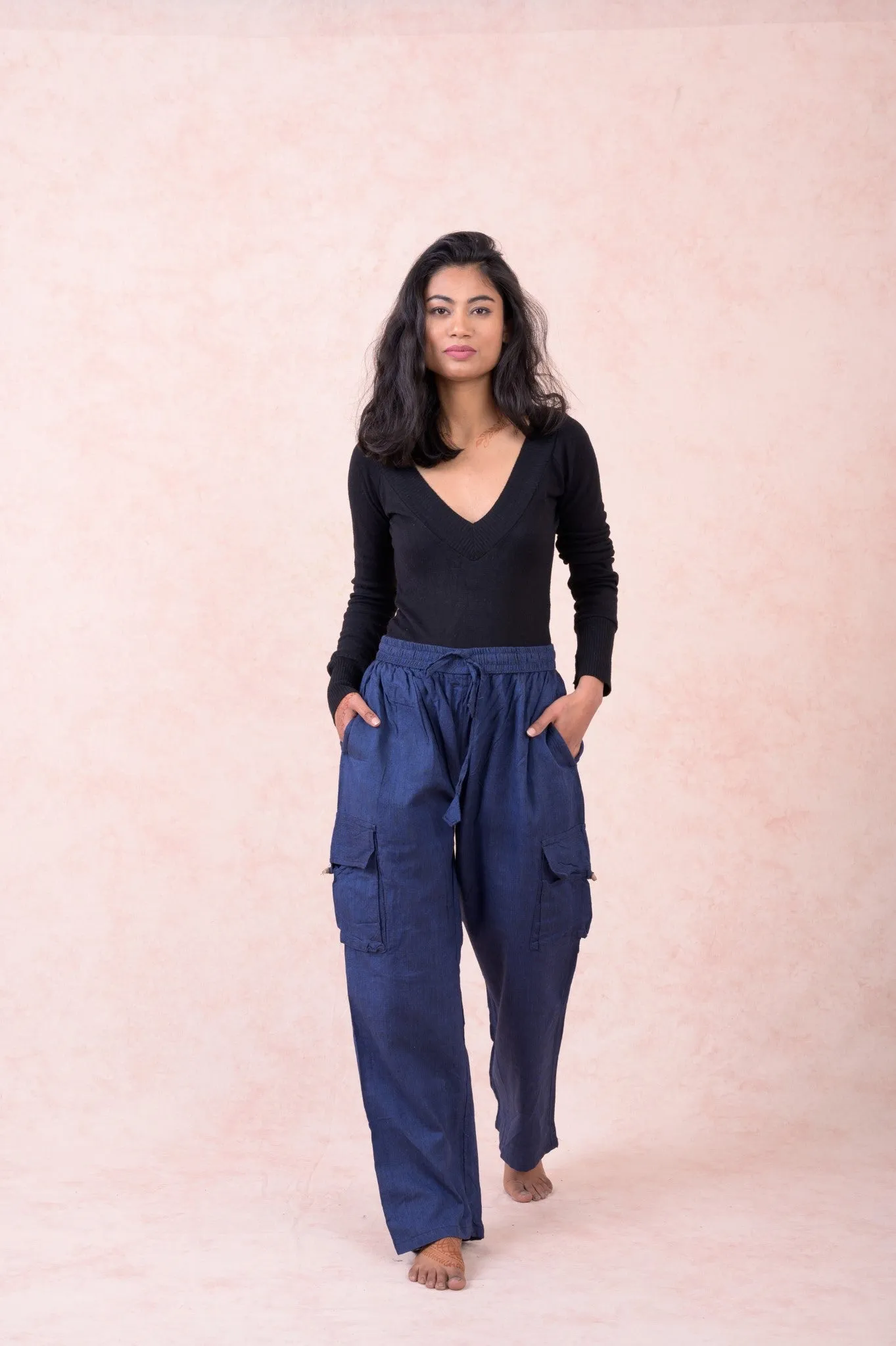 Solid Cargo Pants