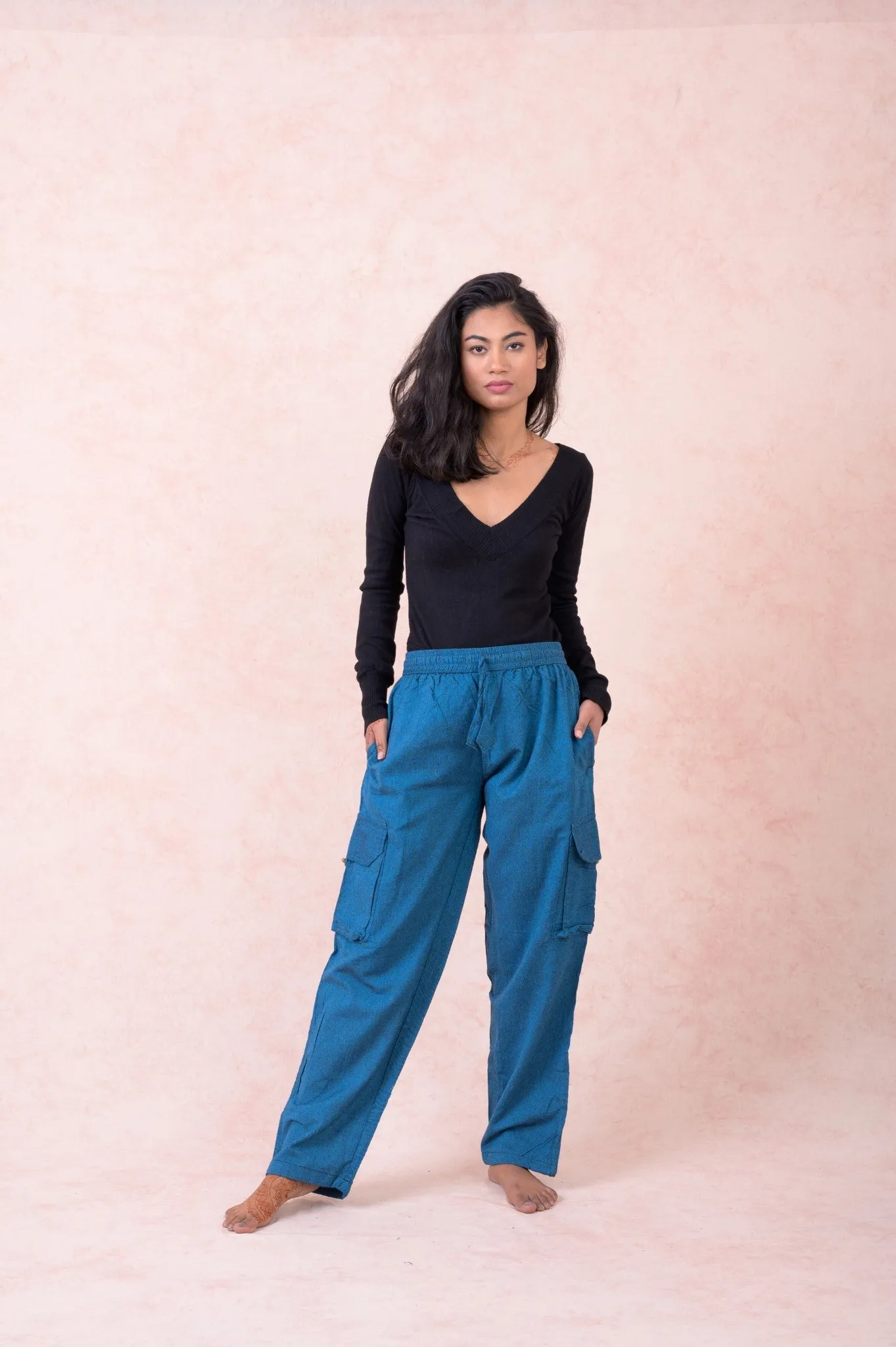 Solid Cargo Pants