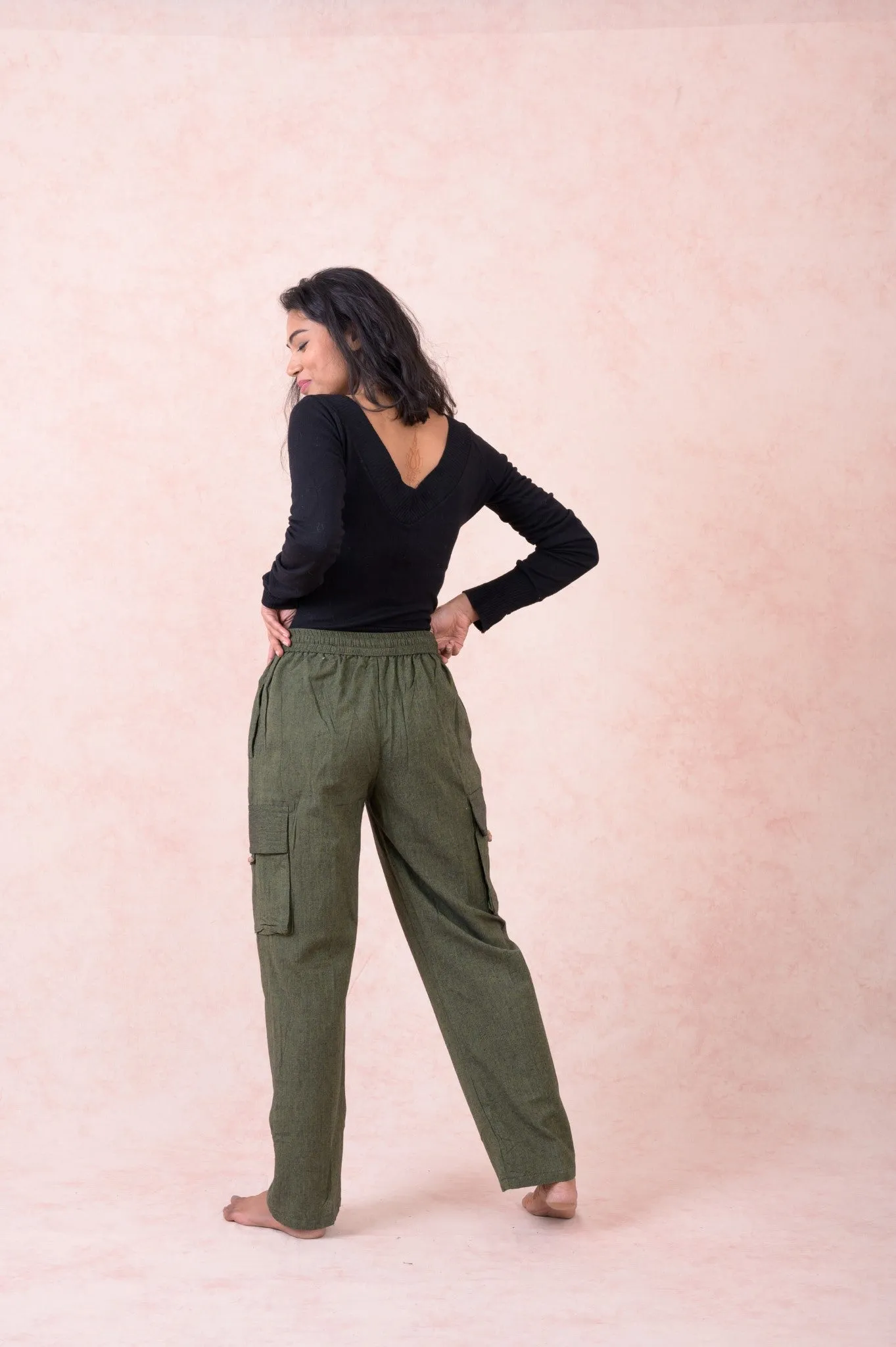 Solid Cargo Pants