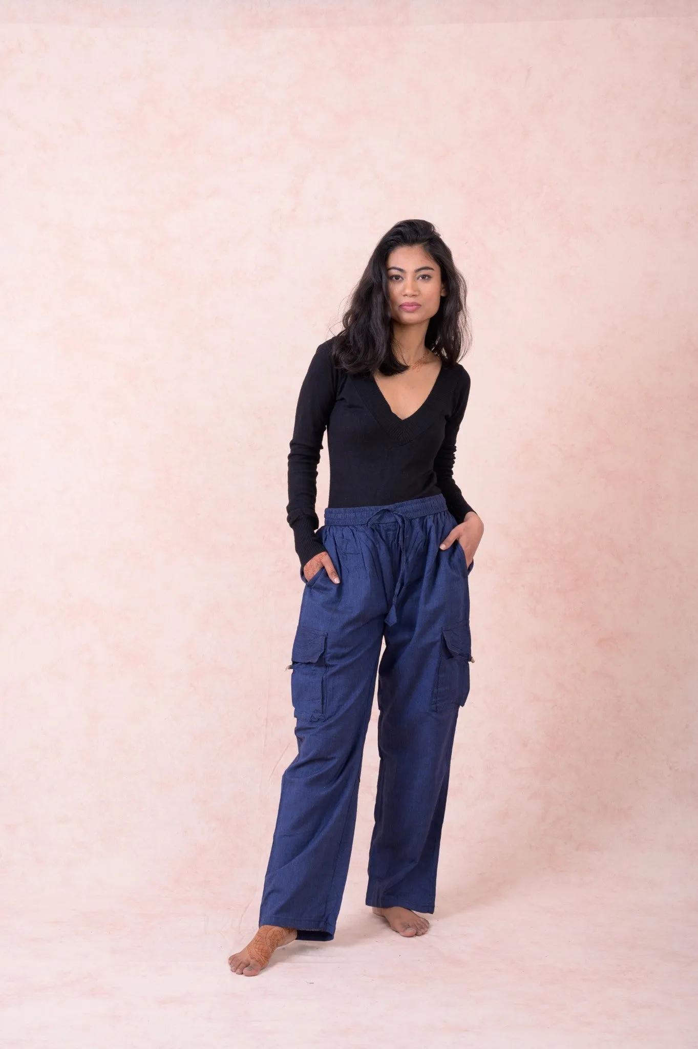 Solid Cargo Pants