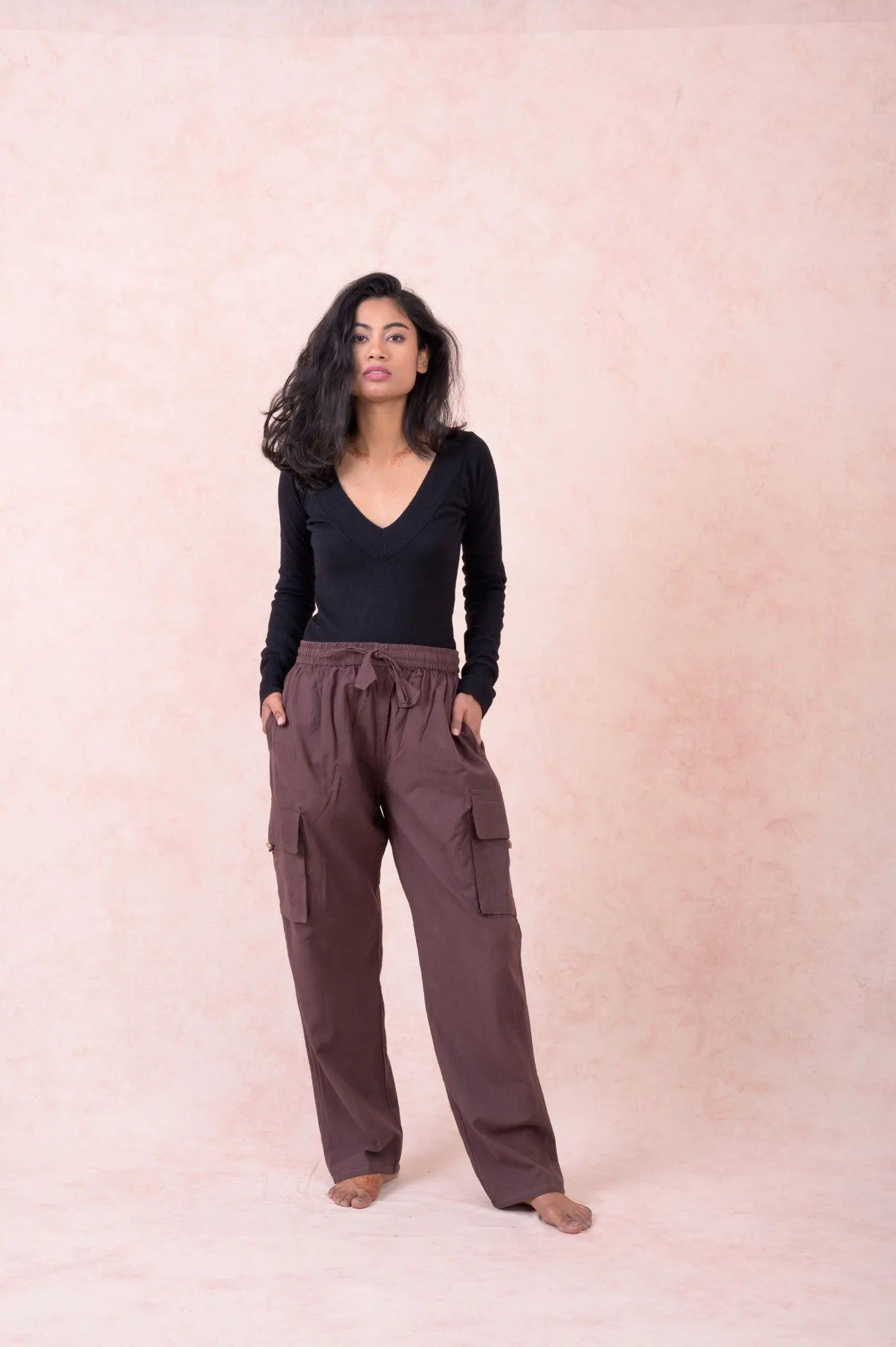 Solid Cargo Pants
