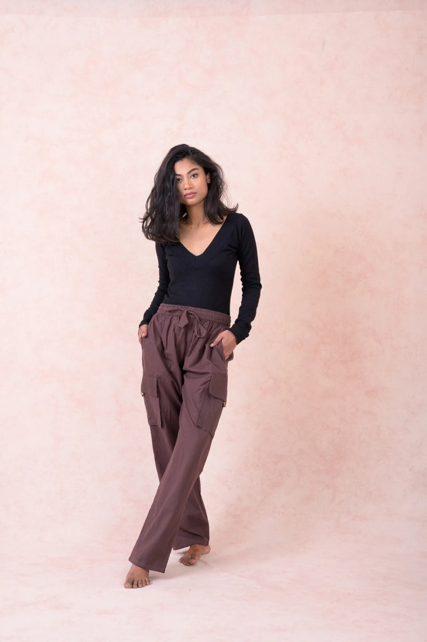 Solid Cargo Pants