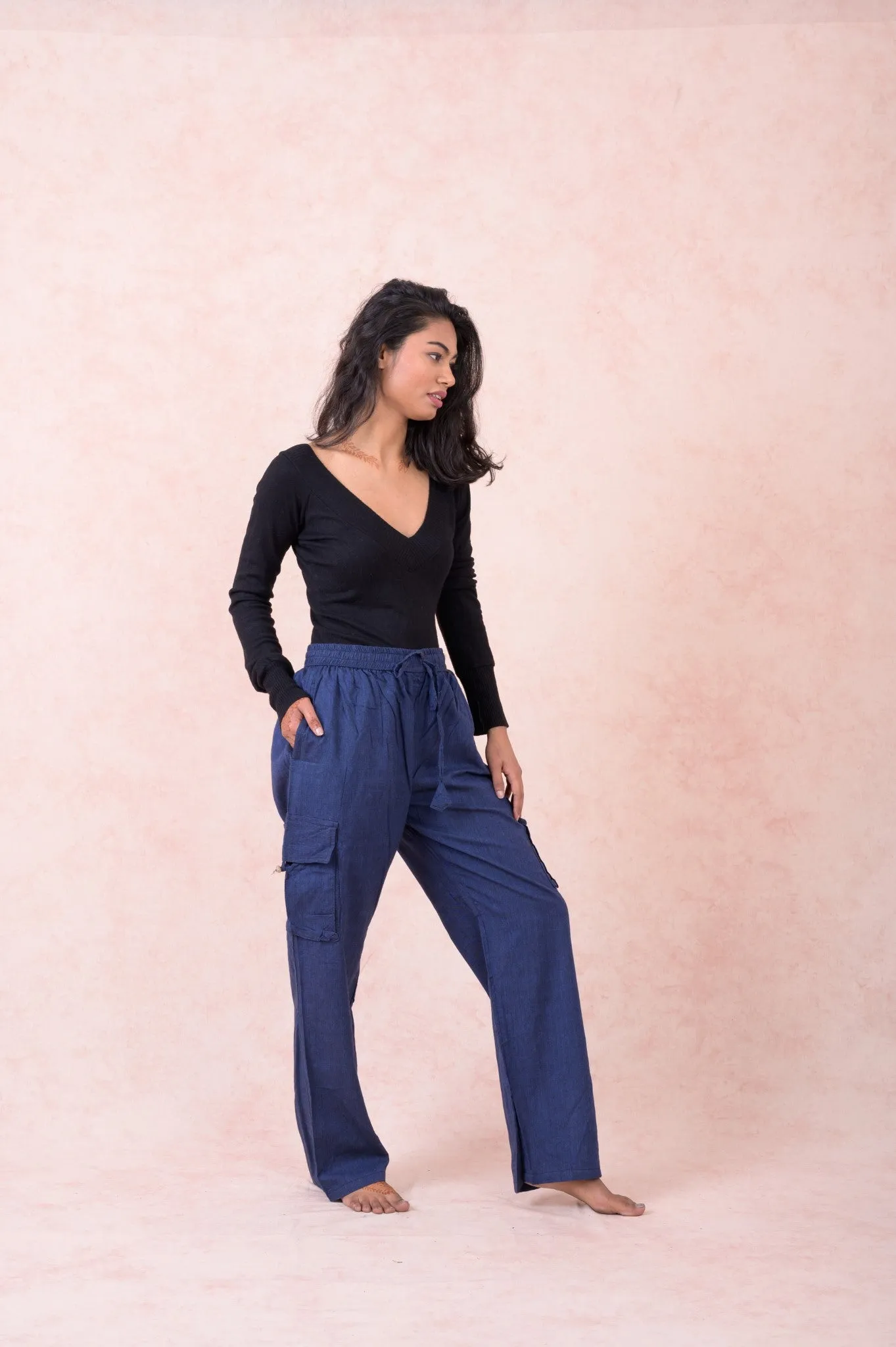 Solid Cargo Pants