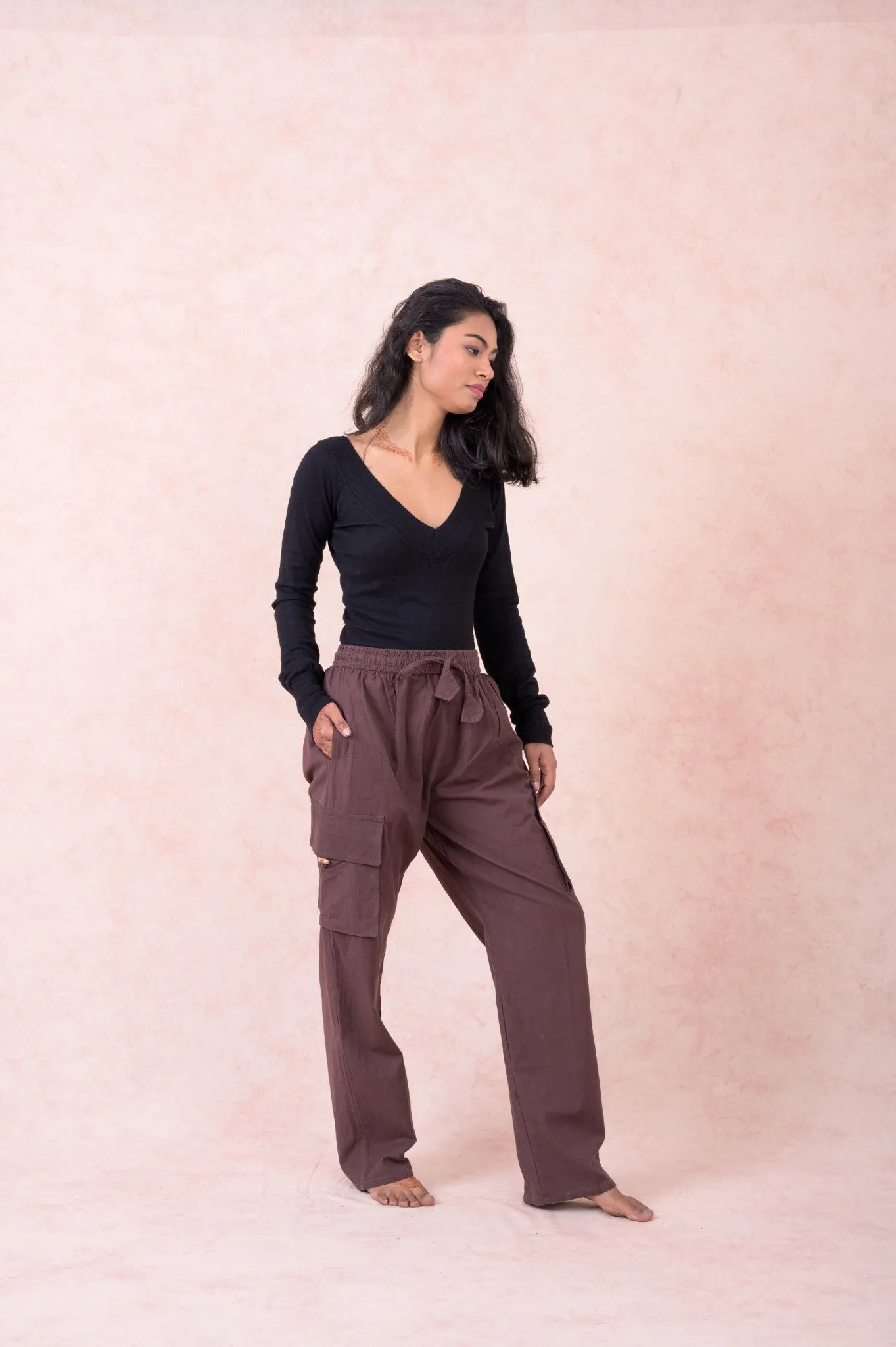 Solid Cargo Pants