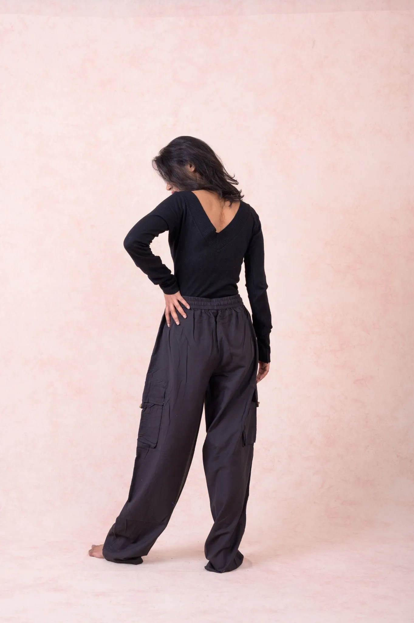 Solid Cargo Pants