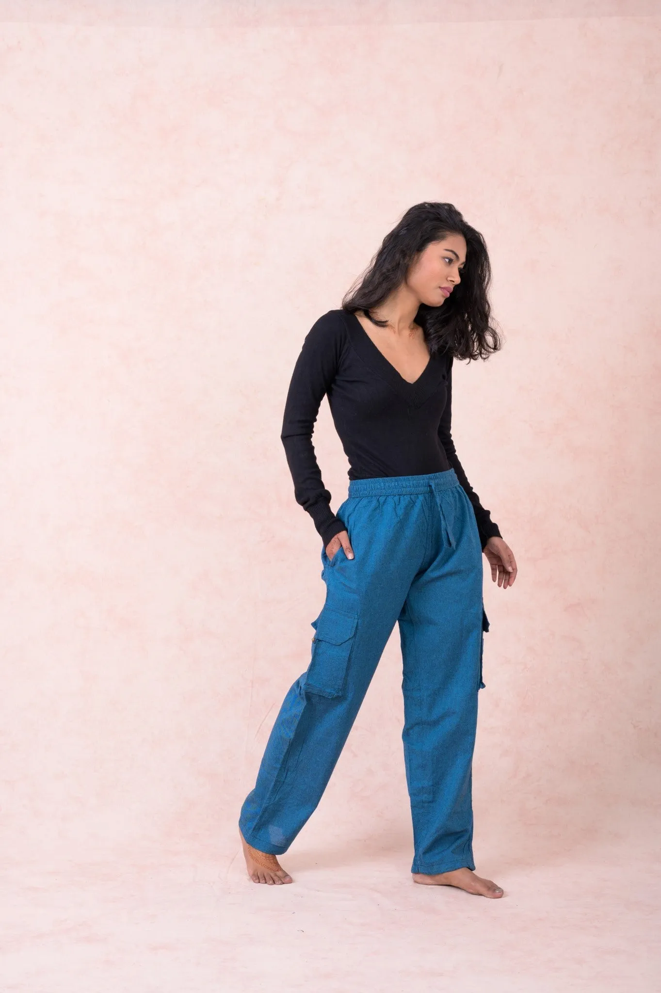 Solid Cargo Pants