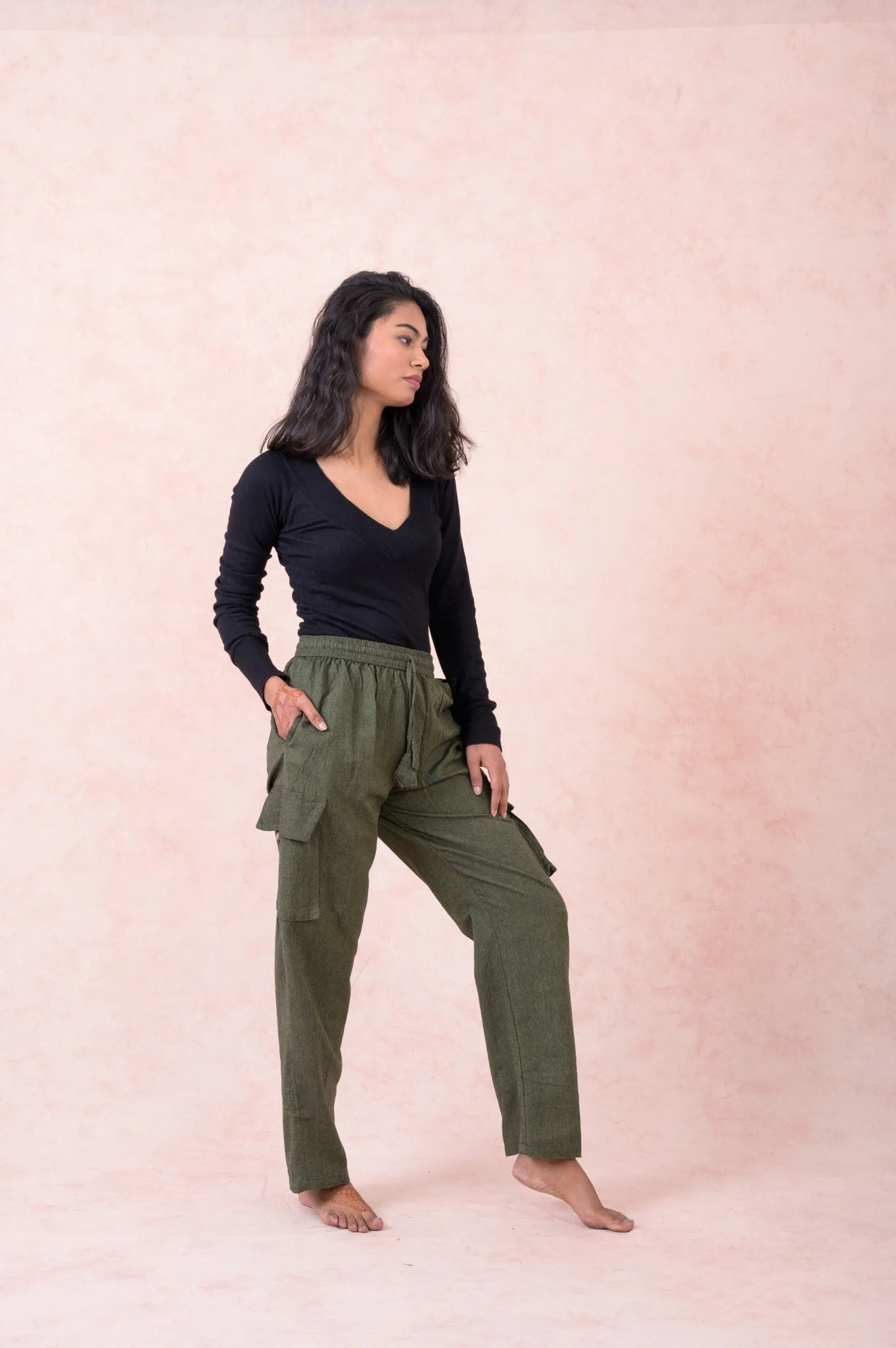Solid Cargo Pants