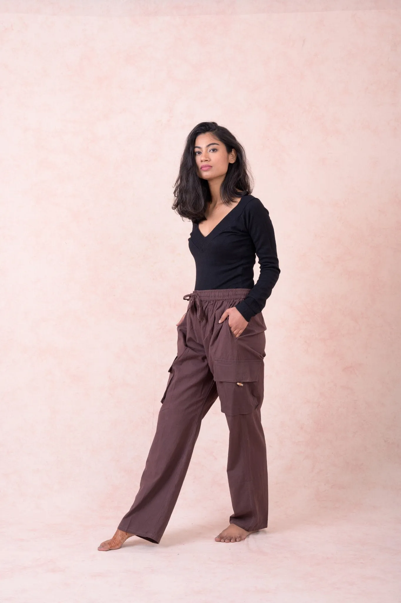 Solid Cargo Pants