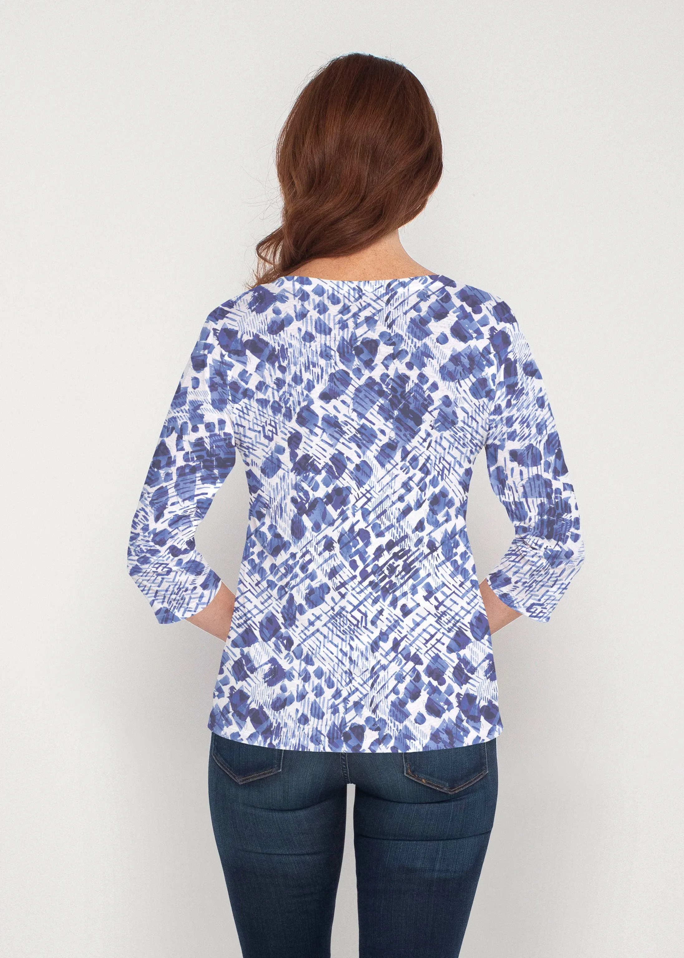 Sophia (8056) ~ Signature 3/4 Sleeve V-Neck Top