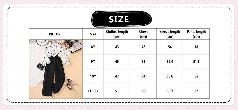 Spring new print long-sleeved tops girls two-piece suit