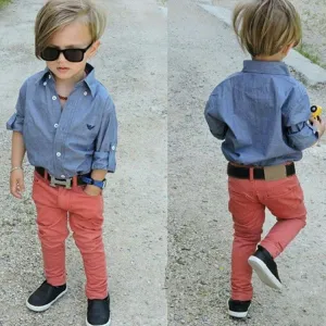 ST241 arrival fashion baby boy gentleman clothing sets kids clothes set shirt   pants 2 pcs .set for boy kids clothes