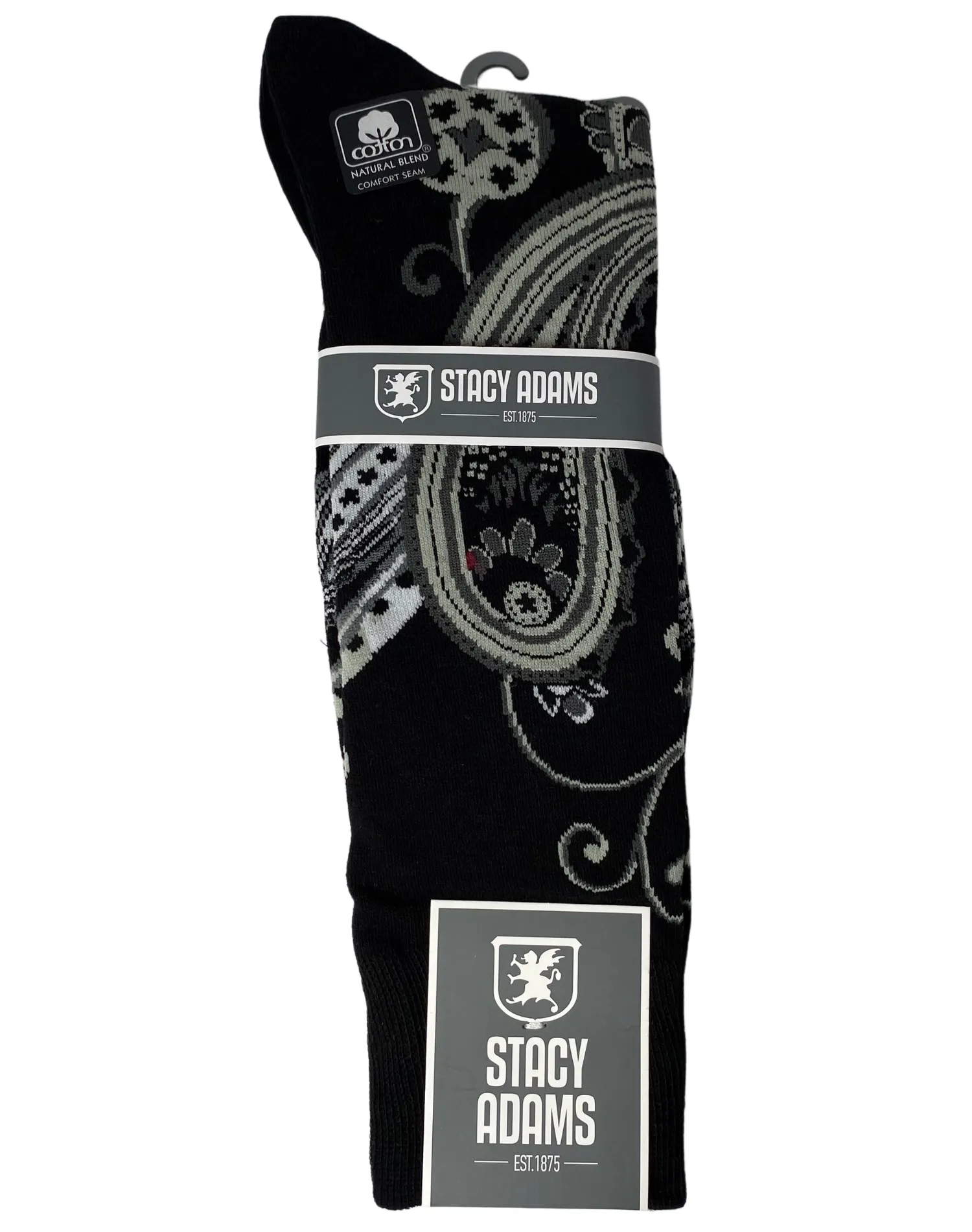 Stacy Adams Paisley Dress Socks - Black