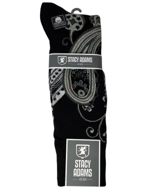 Stacy Adams Paisley Dress Socks - Black