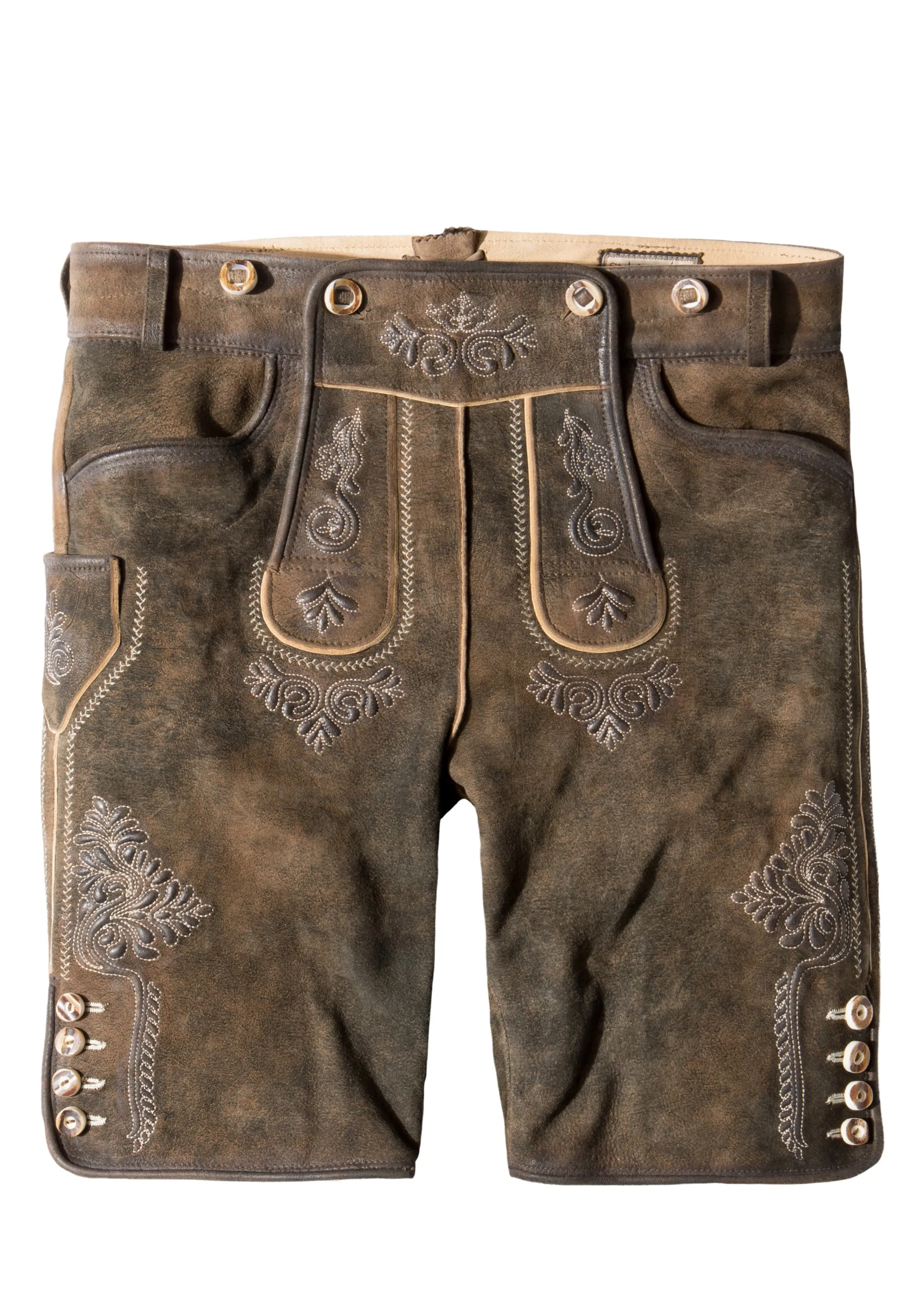Stockerpoint Men's Lederhosen "Beppo4" Wildbock H-Straps Bison (closeout) 46,58,62