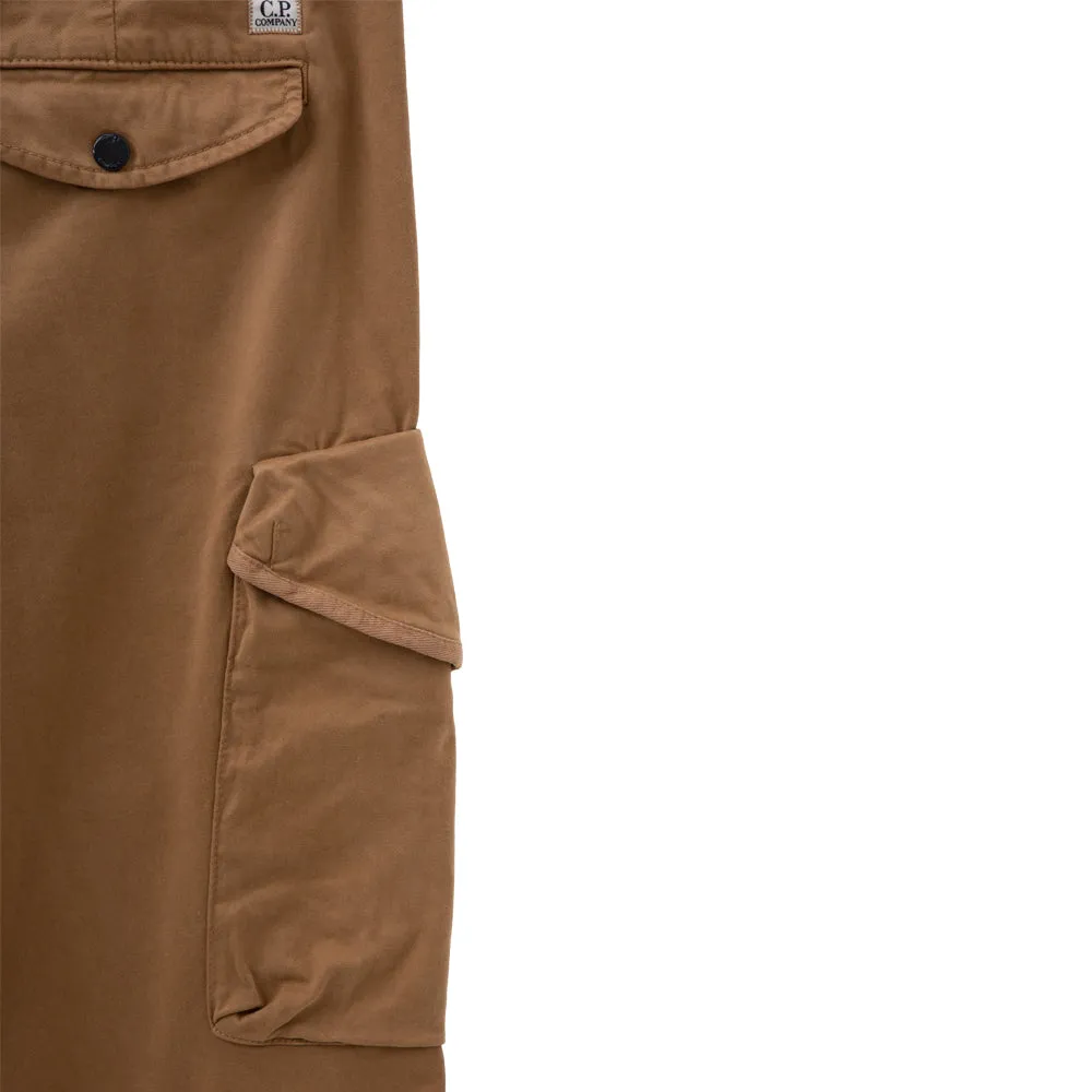 Stretch Sateen Pants Loose Fit