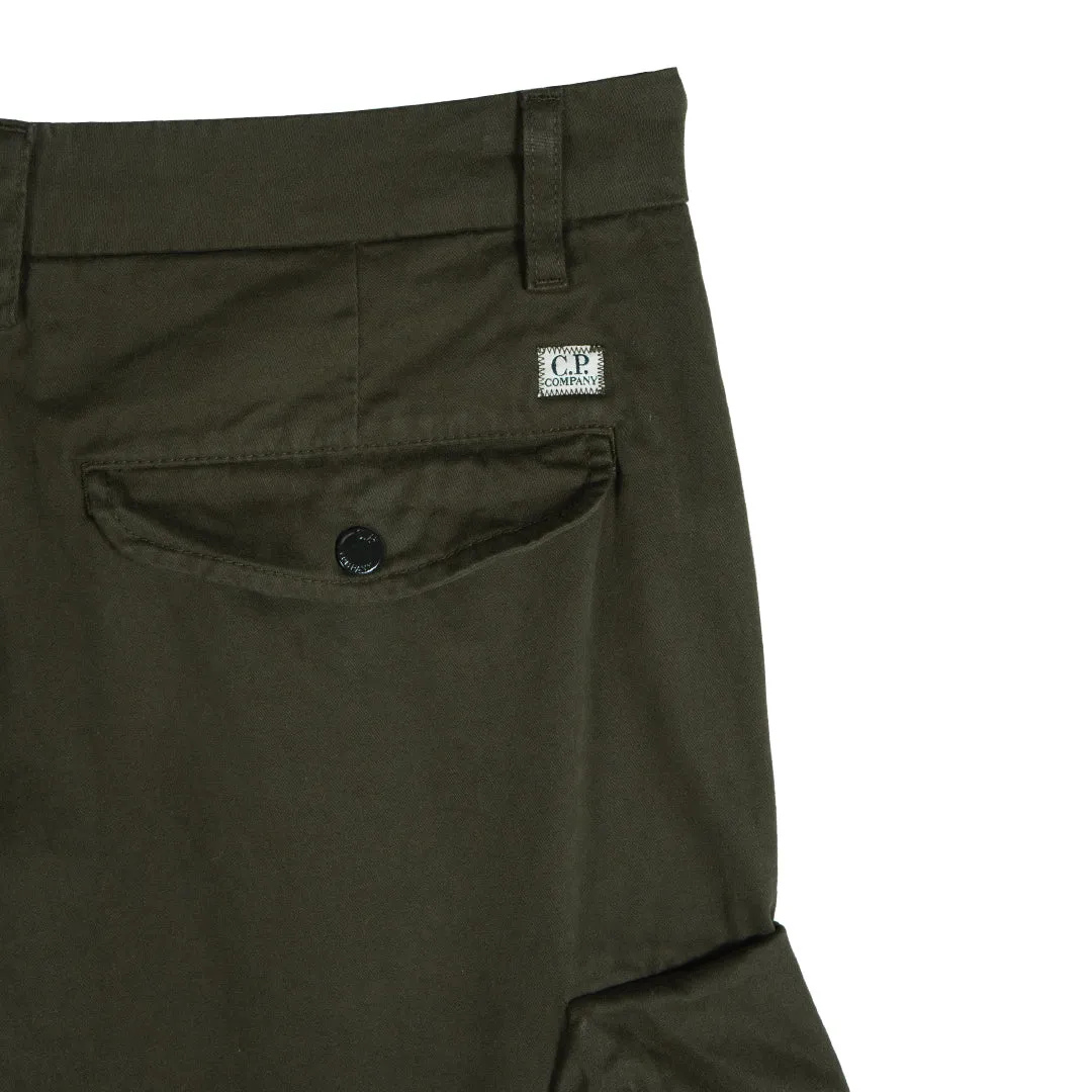 Stretch Sateen Pants Loose Fit