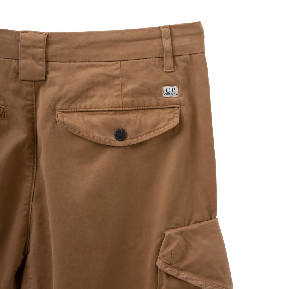 Stretch Sateen Pants Loose Fit