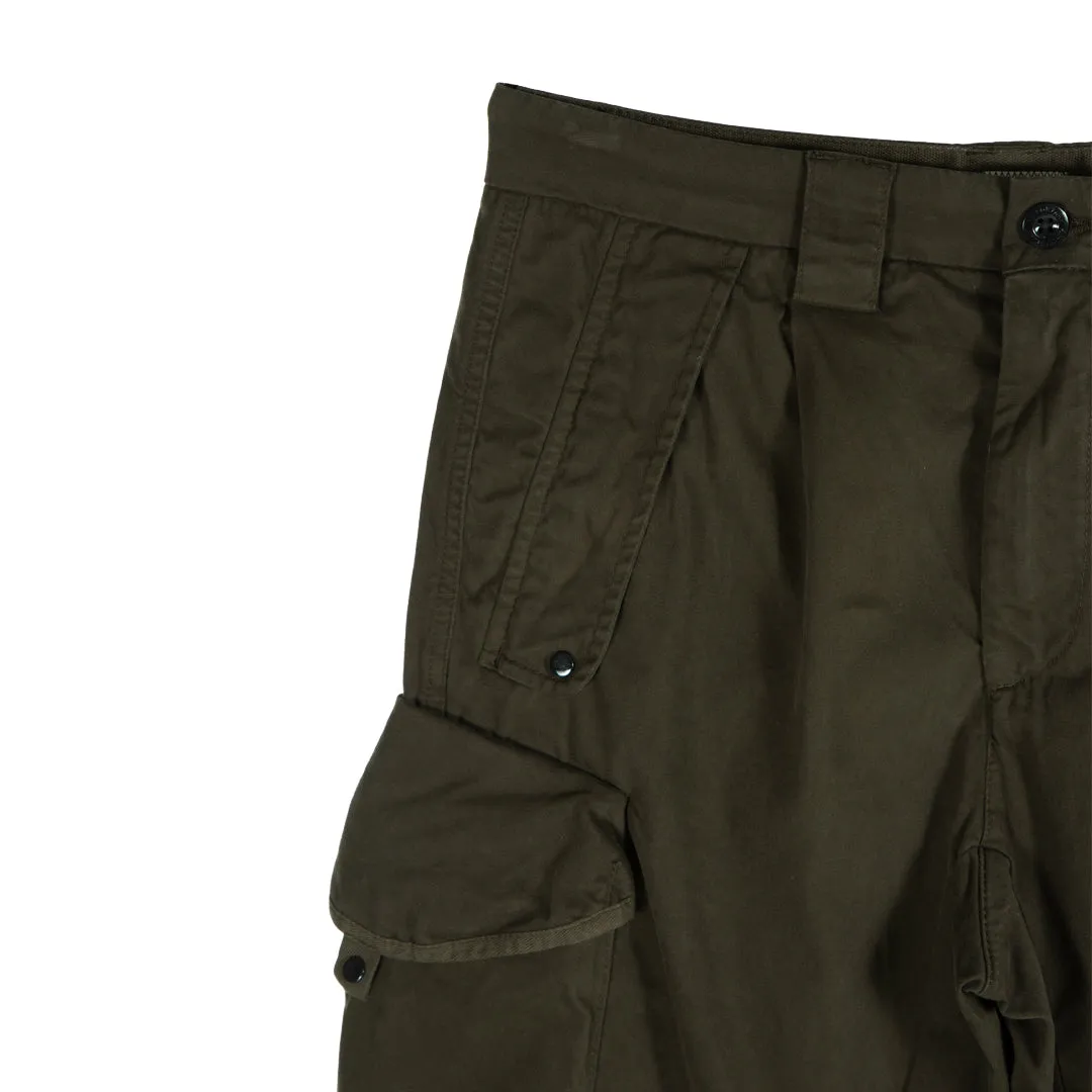 Stretch Sateen Pants Loose Fit