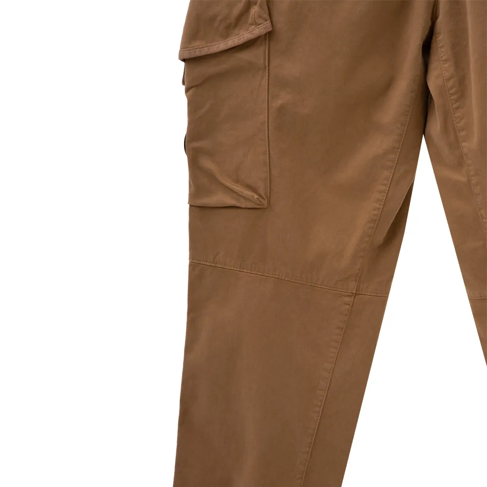 Stretch Sateen Pants Loose Fit