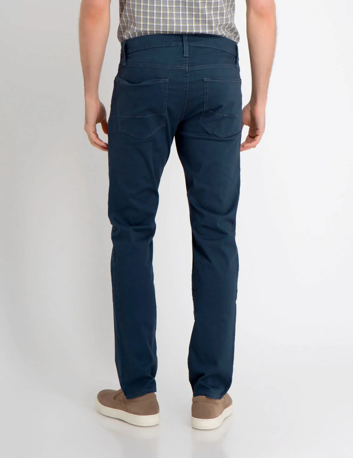 STRETCH SLIM SATEEN PANTS