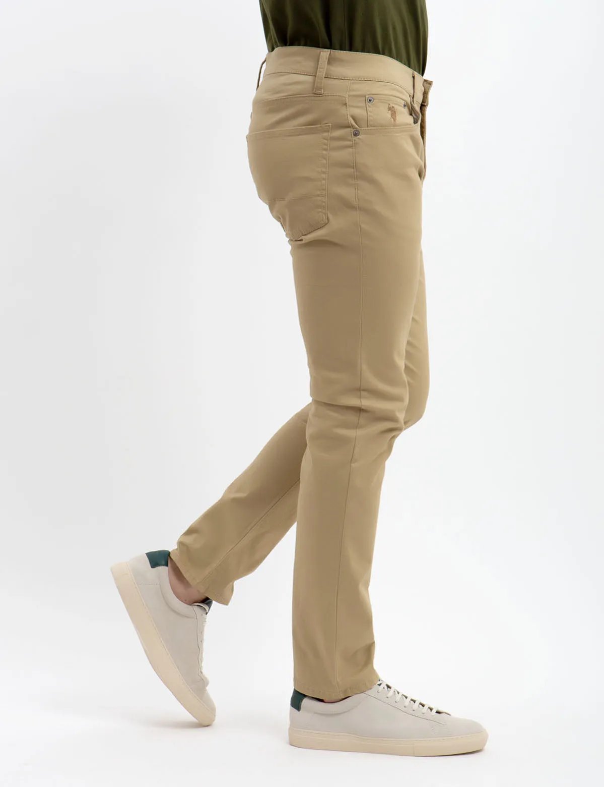 STRETCH SLIM SATEEN PANTS