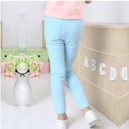 Summer Elestic Waist Children Pants Girls Jeans Pants Candy Color Solid Causal Jeans For Baby Girl Leggings