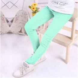 Summer Elestic Waist Children Pants Girls Jeans Pants Candy Color Solid Causal Jeans For Baby Girl Leggings