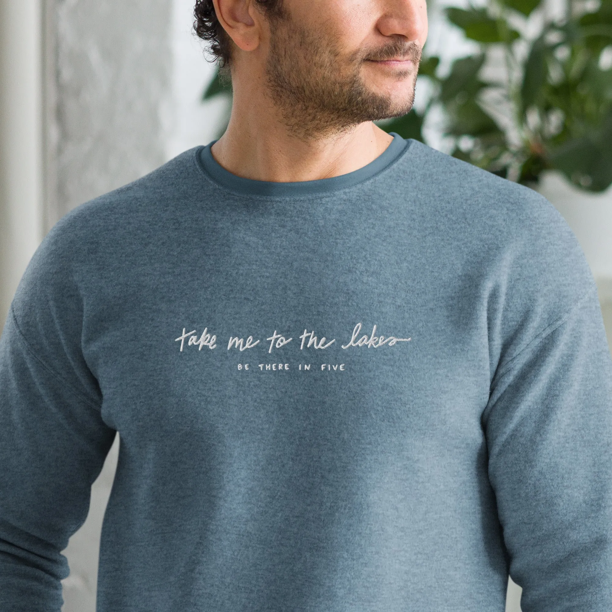 Take me to the lakes Kate's handwriting EMBROIDERED Unisex sueded fleece sweatshirt
