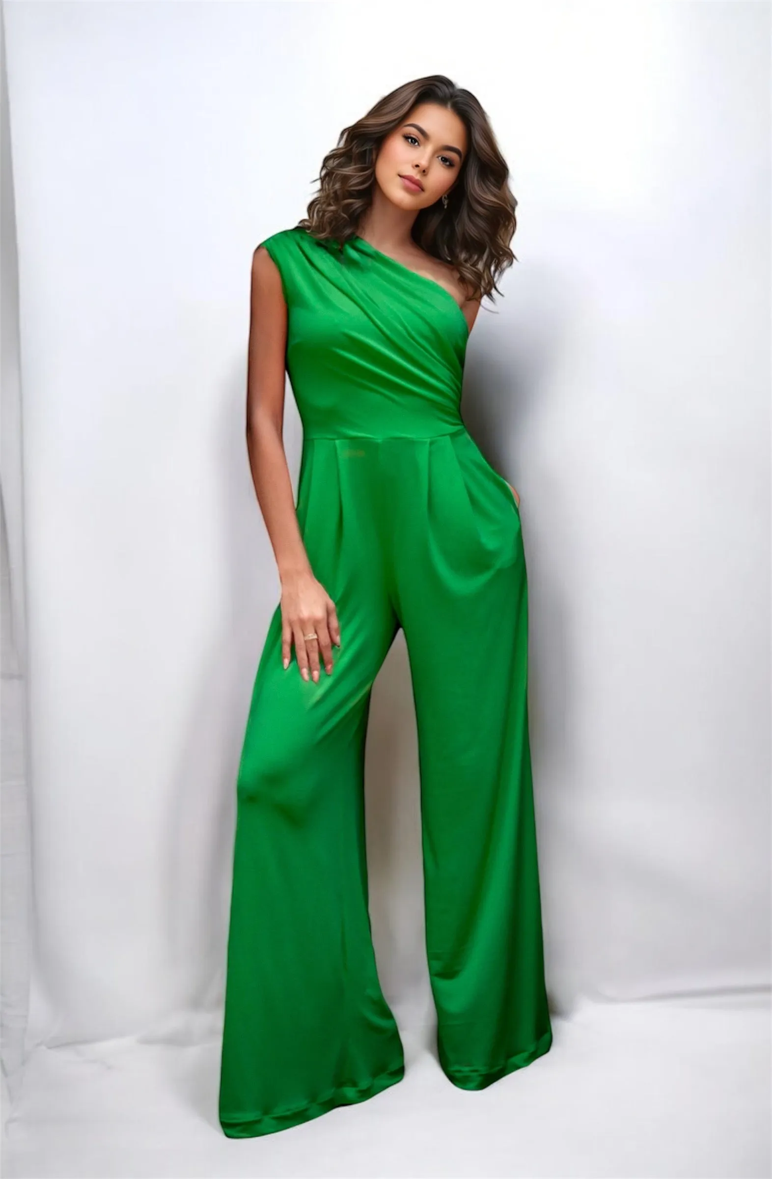 Tangelo Asymmetrical Wide Leg Jumpsuit- CUSTOMIZED COLOR