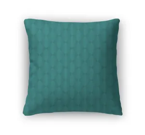 Throw Pillow, Teal Diamond Pattern Repeat