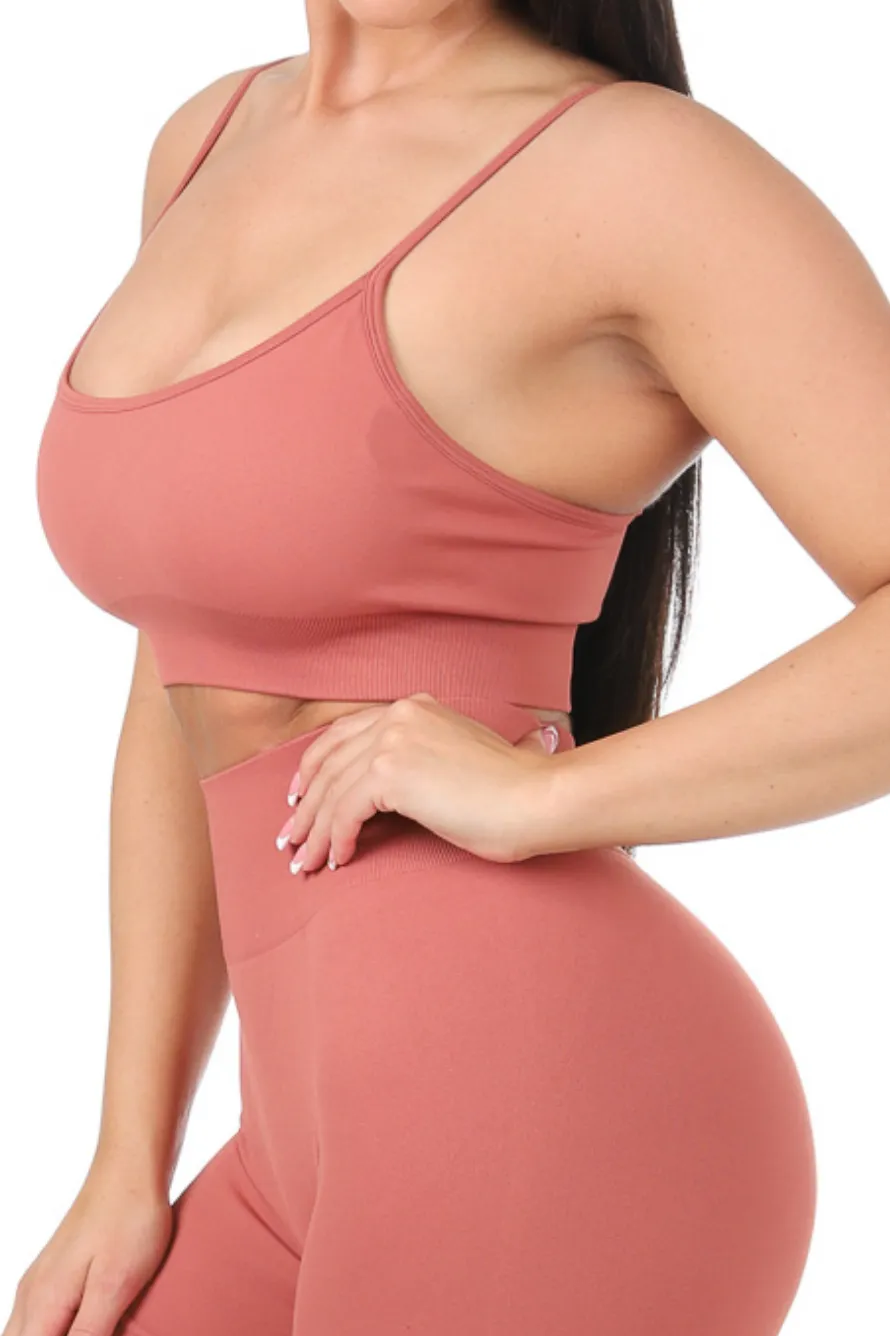 Tia Adjustable Sports Bra Tan