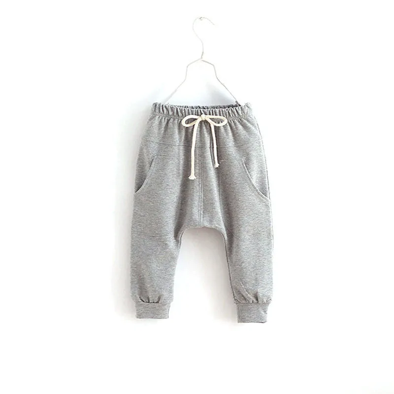 Toddler Child Jersey Harem Pants Baby Boy Bottoms Girl Elastic Trousers 2-7Y