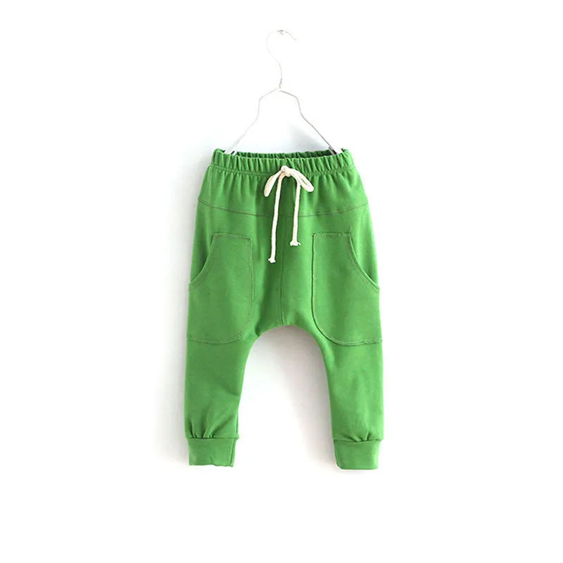 Toddler Child Jersey Harem Pants Baby Boy Bottoms Girl Elastic Trousers 2-7Y