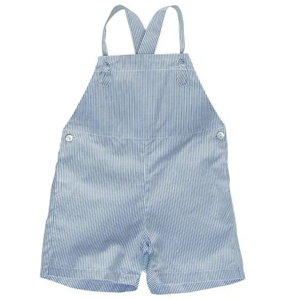Toddler Knotted Shortalls | Blue Stripes