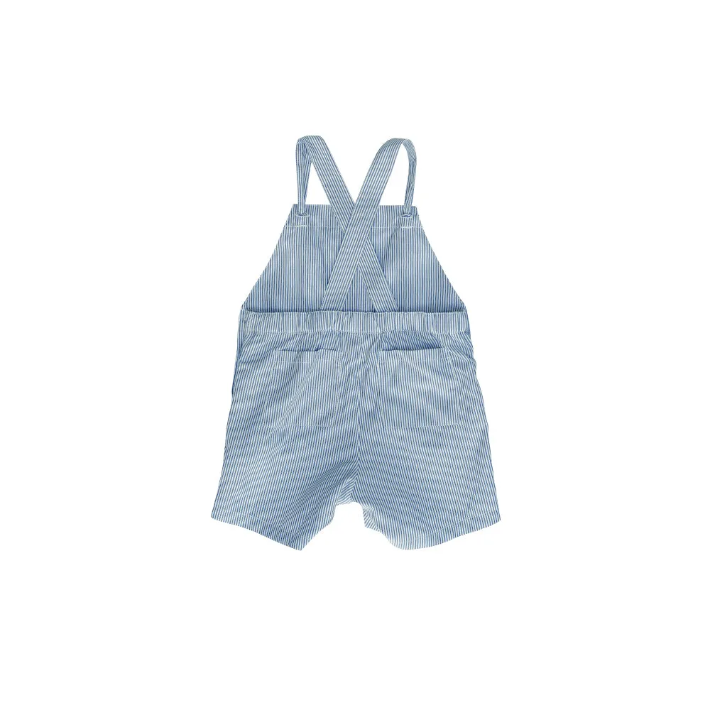 Toddler Knotted Shortalls | Blue Stripes