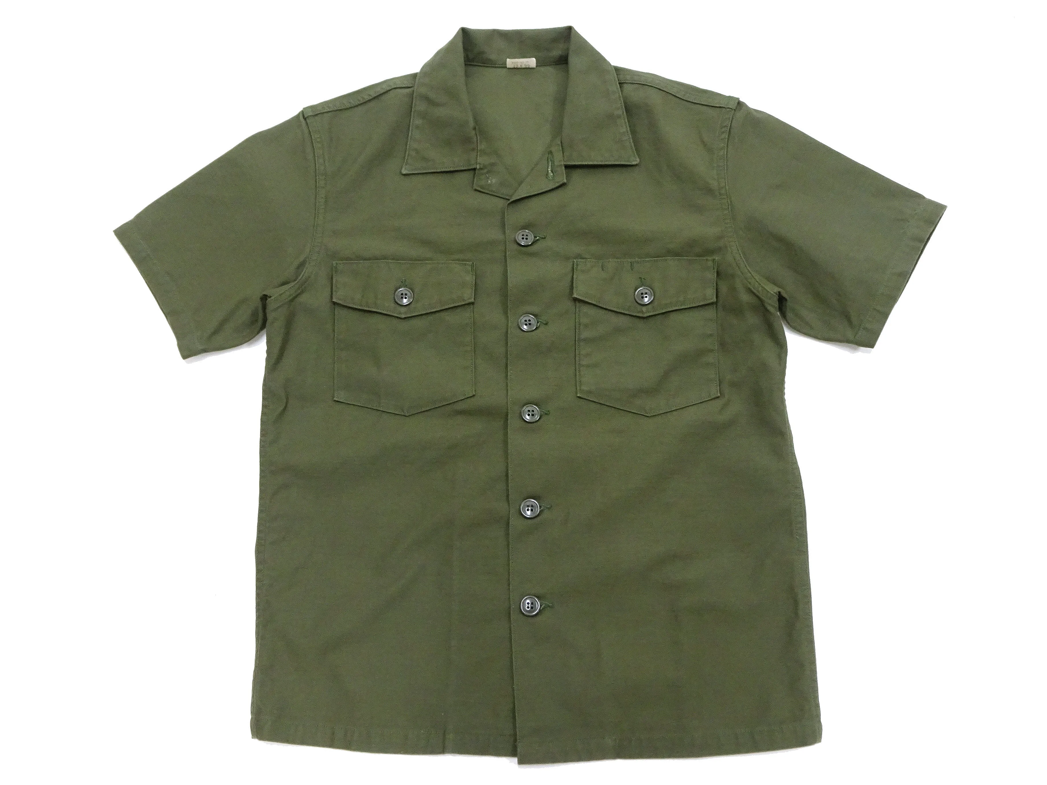 TOYS McCOY Men's Short-Sleeve Shirt - Reproduction of the U.S. Army OG-107 Utility Shirt (Modified Short-Sleeve Version) TMS2505 Olive