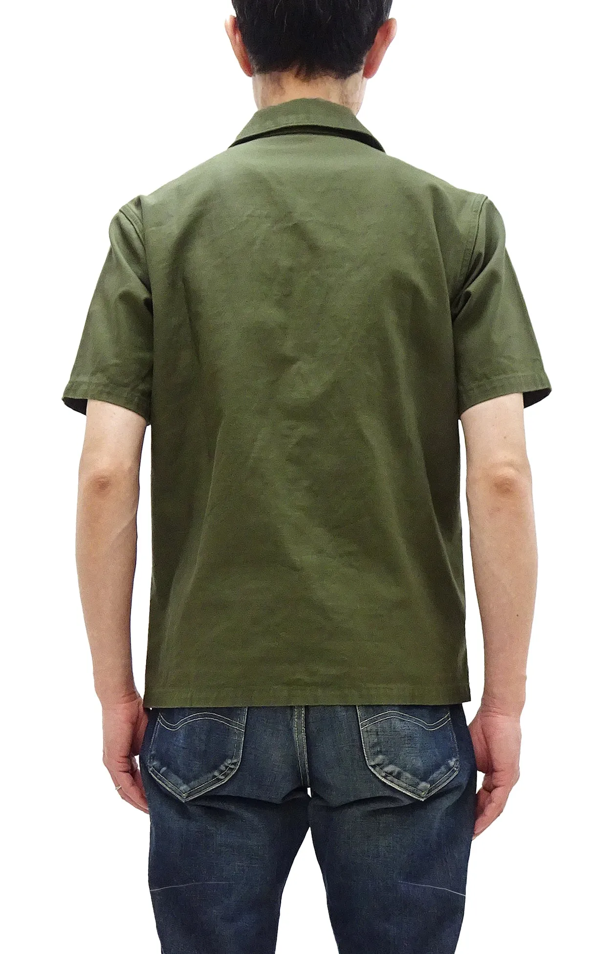 TOYS McCOY Men's Short-Sleeve Shirt - Reproduction of the U.S. Army OG-107 Utility Shirt (Modified Short-Sleeve Version) TMS2505 Olive